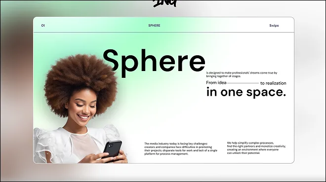 Питч-дек и интерфейс проекта Sphere
